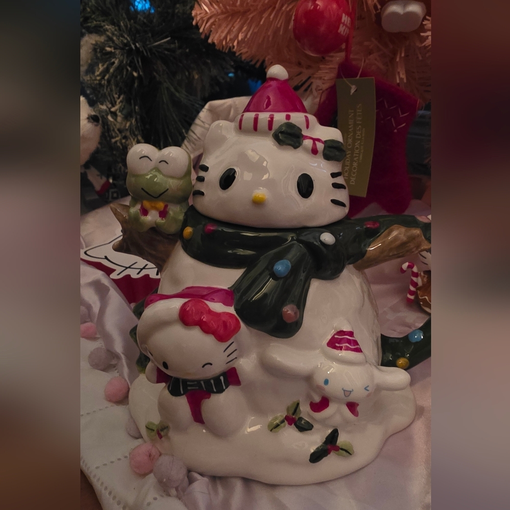 Hello Kitty Festive Figurine with Pink and Black Accents